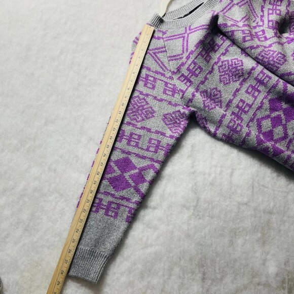 Lane Bryant Womens Gray Crew Neck Fair Isle Jumper Pullover Sweater Size 18/20 - Picture 8 of 8